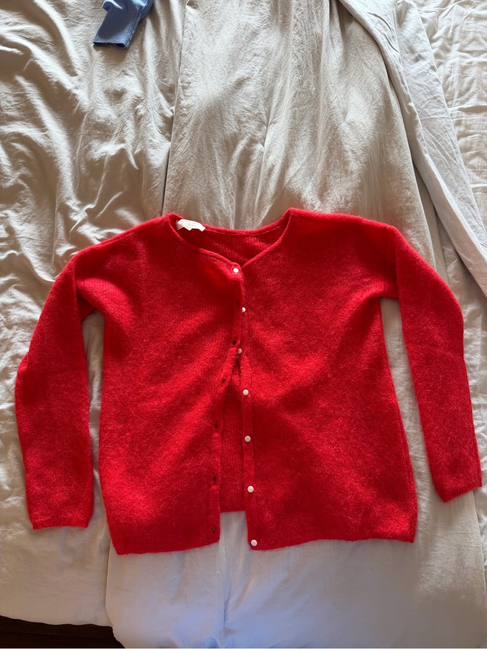Sezane Vibrant Red Button-Front Women's Cardigan